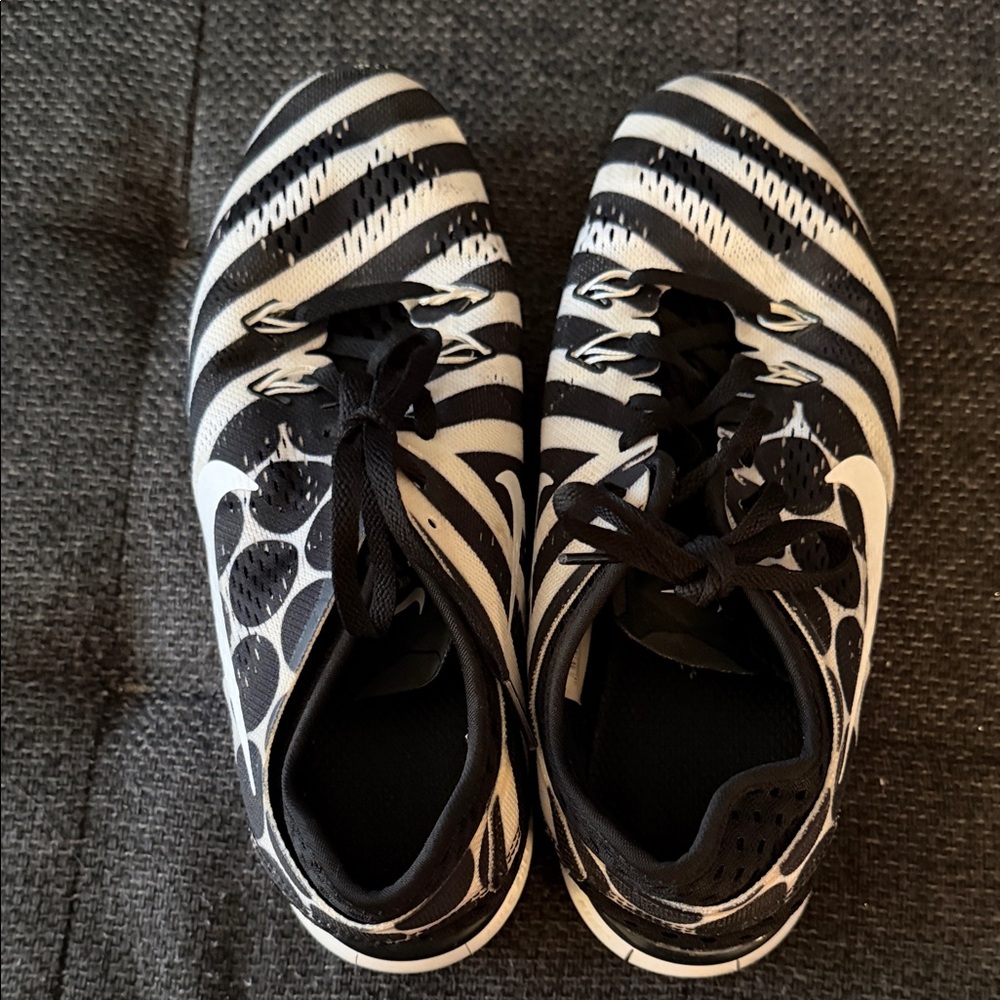 Nike Black and White Striped Athletic Shoes
